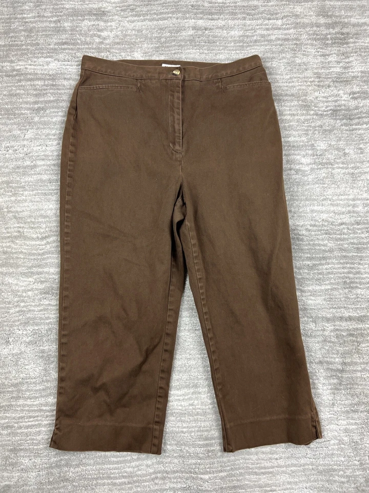 Pantalones deportivos Jones vintage para mujer 12 marrón elástico recortado Foto 1 de 4