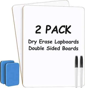 Small White Board 2 Pack Dry Erase Boards, 9''X 12'' Mini White Board Double Sid - Picture 1 of 7