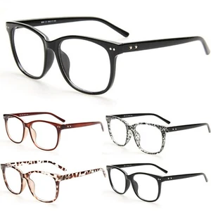 Unisex Classic Square Lens Fashion Star Glasses Plastic Frame - Picture 1 of 7