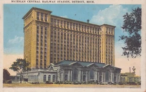Cartolina - Ferrovia - Stazione Centrale del Michigan - Detroit - Pubblicata 1921 - Foto 1 di 2