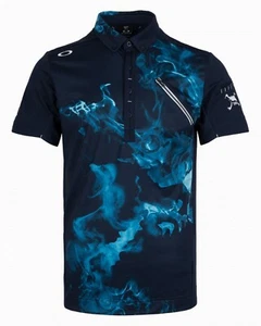 T-Shirt Oakley Herren Schädel Burn Up Polo Peacoat Freizeit T-Shirt FOA40529267Z - Bild 1 von 3