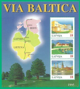 Latvia 1995 year mint block (**) Michel # blc.05 , Via Baltica - Picture 1 of 1