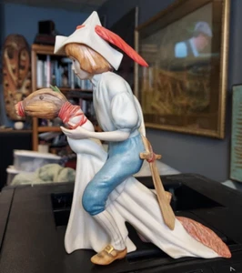 Vintage CYBIS Porcelain BOY Riding BROOM Handle HORSE Yankee Doodle Dandy - Picture 1 of 8