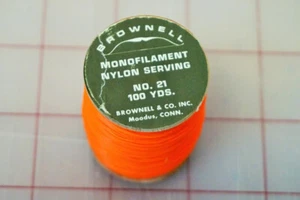 RARE NEW Brownell #21 Orange Mono Nylon Serving Spool Bowstring Material Archery - Picture 1 of 2