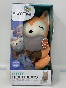 Summer Infant Inc. Plush Fox Little Heartbeats Breathing Sound Machine 2018 8" - Picture 1 of 7