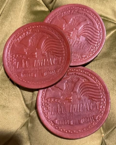 3 1991-2011 LA Impact Enforcement verzierte geprägte cognacfarbene Lederuntersetzer COOL - Bild 1 von 11