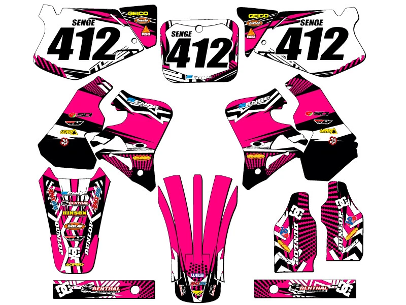 Kit de gráficos CR 125 R MAYHEM 1995-1997 rosa Senge compatible con Honda Foto 1 de 1