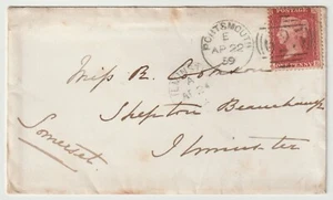1859 HANTS PORTSMOUTH DUPLEX & BLUE UDC SEAVINHGTON TO MISS R COOKSON ILMINSTER - Picture 1 of 2