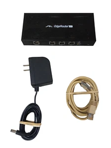 UBIQUITI EDGEROUTER LITE 3-PORT GIGABIT ROUTER ERLITE-3 W/ AC ADAPTER & Ethernet - Picture 1 of 8