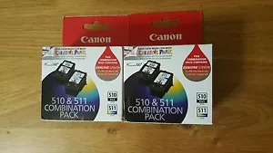 4x Canon Genuine ink Cartridges 2x PG510 PG 510 2x CL511 MP240 MP480 MX320MP250 - Picture 1 of 1