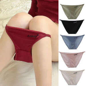 1/6 Pack Lot Womens String Panties Knicker Seamless Satin Thongs Underwear Brief