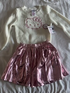 NEW Hello Kitty Girls Ivory 2-Piece Sweater and Skirt Set Size 5/6 - Picture 1 of 7