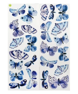 Main Street blaue Schmetterlinge Wandbild Aufkleber Sticker abziehen & kleben Mädchenzimmer - Bild 1 von 2