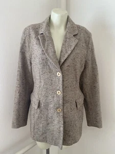 Vintage Wool Jacket Ladies Beige Size 14 N24 - Picture 1 of 5