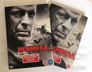'DIE HARD 4.0' DVD 2 DISC ULTRA RARE STEEL BOOK WITH CARD SLIP COVER