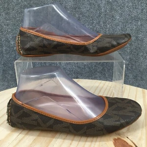 Michael Kors Shoes Womens 6.5 M Ballet Flats Slip On Comfort Brown Faux Leather - Picture 1 of 17