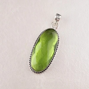 Birthday Gift For Her Peridot Gemstone Pendant 925 Sterling Silver Jewelry - Picture 1 of 8