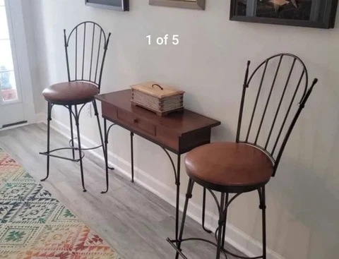 Charleston Forge Antique Shaker Bar Height Stools Iron Forged Cover