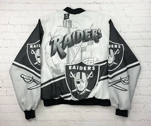 Vintage Chalk Line Fanimation Oakland Raiders Jacket Size XL 90s All Over Print - Picture 1 of 9