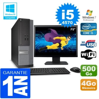 PC DELL 3020 SFF Core I5-4570 Ram 4Go Disque 500 Go Wifi W7 Ecran 19" - Bild 1 von 4