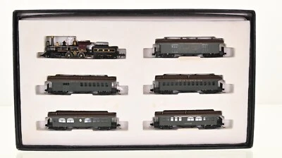 Key Model Trains/Bachmann Brass 1880s Baldwin Mugul & 5 Car set PRR N scale - Image 1 of 4