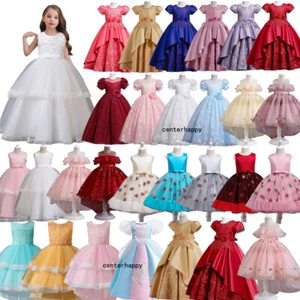 Kids Flower Girls Wedding Pageant Bridesmaid Dress Party Princess Ball Prom Gown - Picture 1 of 193