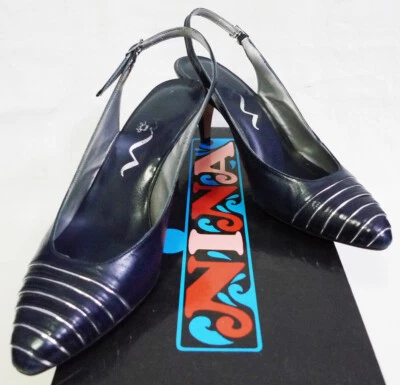 Zapatos de salón Nina de cuero azul marino oscuro talla 7M Foto 1 de 4