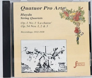 Haydn String Quartets Cd Audio Quatuor Pro Arte Op. 1 No. 1 "La chasse" Op. 54 - Foto 1 di 3