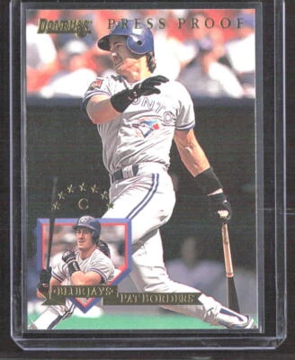 Pat Borders 1995 Donruss Press Proofs Toronto Blue Jays #499 /2000 - Image 1 of 2