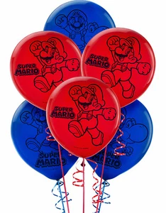 Super Mario Printed Latex Balloons Boys Birthday Decorations Party Supplies 6ct. - Picture 1 of 2