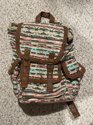 Mudd Tribal Azteca Azul Marino Rosa Marrón Imitación Cuero Foto 1 de 4