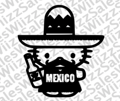 Hello Kitty Mexico ,funny ,Vinyl Decal,Sticker for Cars,Windows,Laptops and more - Image 1 of 3