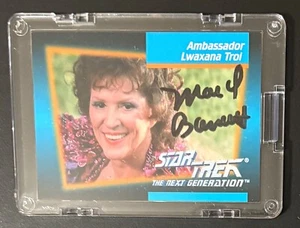 Star Trek Next Generation STNG Trading Card Majel Barrett Troi Sig - Picture 1 of 2