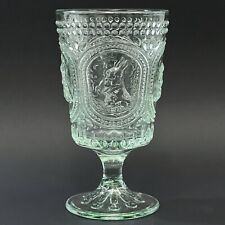 NEW Tabla Home Green Bunny Hobnail Retro Footed Glass Tumbler 6.25"