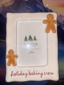 Rae Dunn 4x6 "HOLIDAY BAKING CREW" 3D Speckled Photo Frame Vertical Ceramic - Picture 1 of 6
