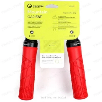 Guidão Ergon GA2 FAT Grande - Vermelho Arriscado - Ergo Lock-On MTB / Punho de Bicicleta Híbrida - Imagem 1 de 4