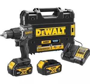 DeWalt 100 Year 18V XR Compact Brushless Combi Drill Kit 2 x 4.0Ah - Picture 1 of 3