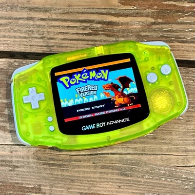 Nintendo Game Boy Advance GBA Neon Yellow System 101 V5 IPS LCD Backlit Bright - Image 1 of 3