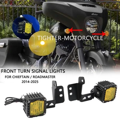 Shark Demon Motorcycle Front Turn Signals Lights For Indian Chieftain 2014-2025 - Image 1 of 4