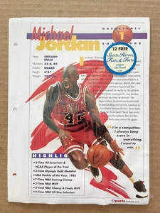 Vintage SPORTS Heroes Feats Facts MICHAEL JORDAN / JOE MONTANA sealed Bull Chief - Foto 1 di 2