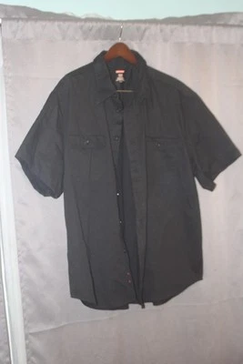 Camisa de trabalho Craftsman 2xL manga curta preta com botões - Imagem 1 de 4