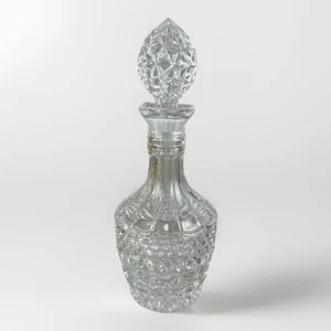 VTG AMERICAN CUT LEAD CRYSTAL  DECANTER  12” Pineapple Stopper Clear Crystal - Picture 1 of 8
