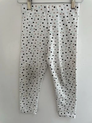 Leggings largos blancos de mezcla de algodón a lunares brillantes para niños y niñas S 5/6 Foto 1 de 4