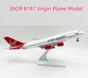 Tren de aterrizaje de avión Virgin Atlantic BOEING 747-400 30 CM Modelo de avión de resina - Imagen 1 de 5