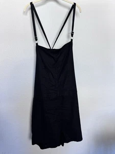 Torrid schwarz Leinenmischung Overall Strampler Shorts Größe 5 (4X/5X) Taschen Freizeit - Bild 1 von 11