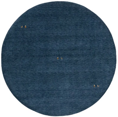 Round Area Rug Steel Blue Tribal 8X8 Large Gabbeh Modern Contemporary Carpet - Image 1 of 4