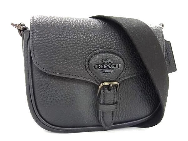 Bolso pequeño COACH Amelia CP002 en cuero negro guijarro suave para mujer Foto 1 de 4