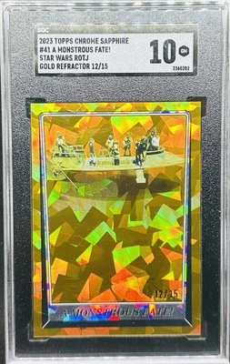 /15 Han Solo Luke Skywalker SGC 10 Gold 2023 TOPPS CHROME STAR WARS SAPPHIRE - Image 1 of 2