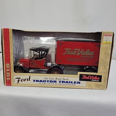Ertl Ford 1918 Tractor Trailer-True Value Hardware-Bank-Limited Edition NEW - Image 1 of 4