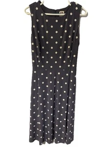 Abito Anne Klein taglia 16 grigio senza maniche MIDI a pois busto 42" - Foto 1 di 5